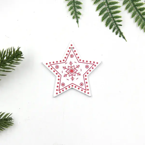 Miniature : Choix de 24 ensembles de 12 pendentifs décoratif de noël en bois