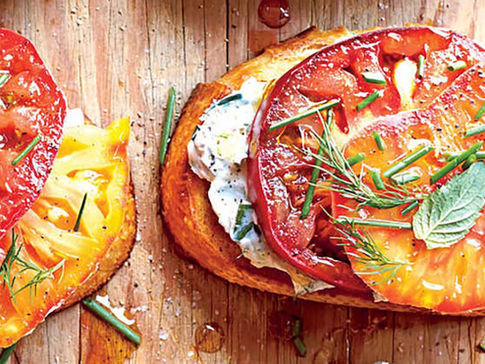 Tomato Party Sandwiches with Cucumber Spread