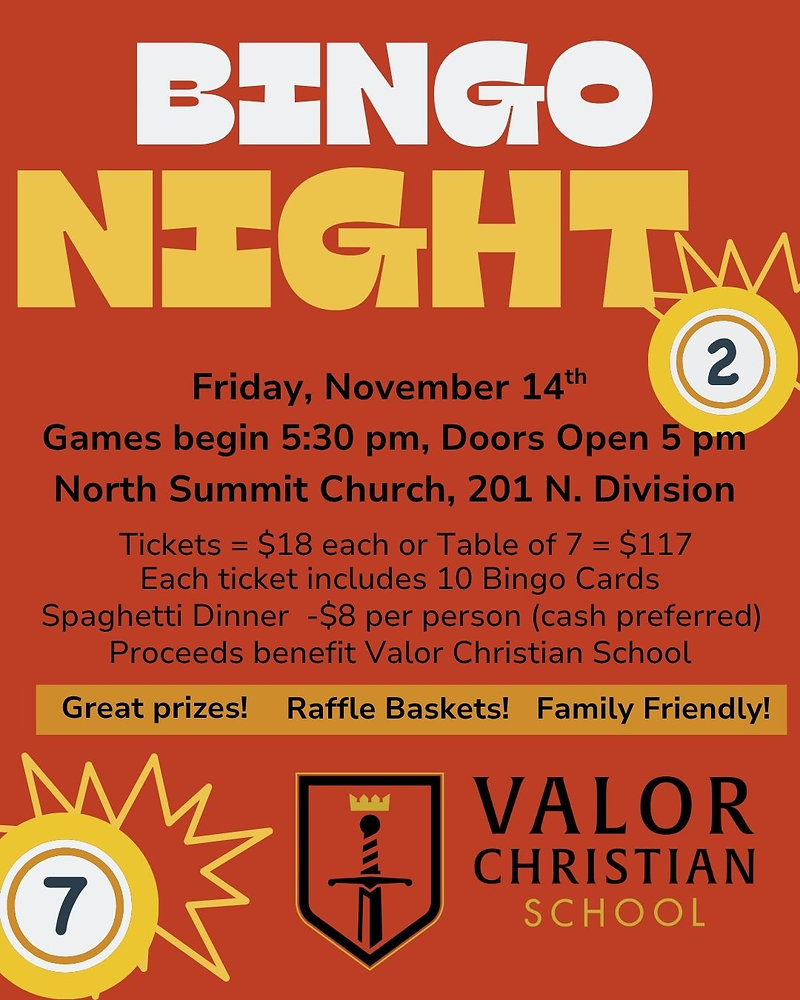 Bingo Night Fundraiser at Valor Christian School