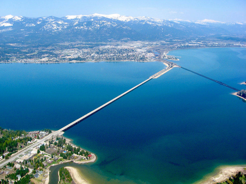 an aerial view over sandpoint