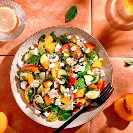 Refreshing Peach, Feta & Zucchini Salad