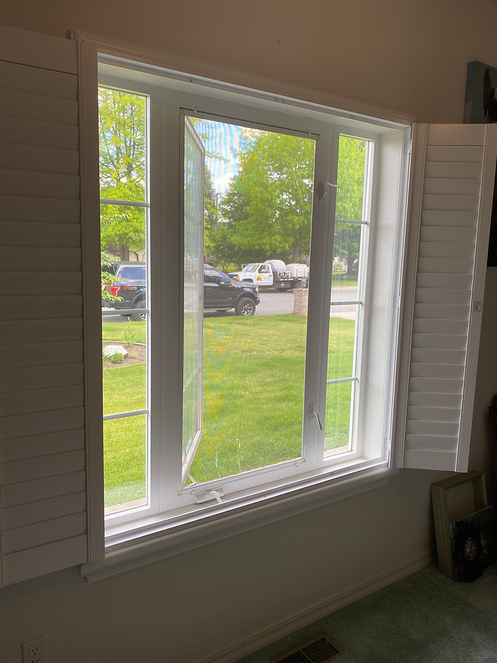 Bifold Shutter Configuration - This was chosen so that the client could fold her shutter panels to the sides of her windows without taking up a lot of space