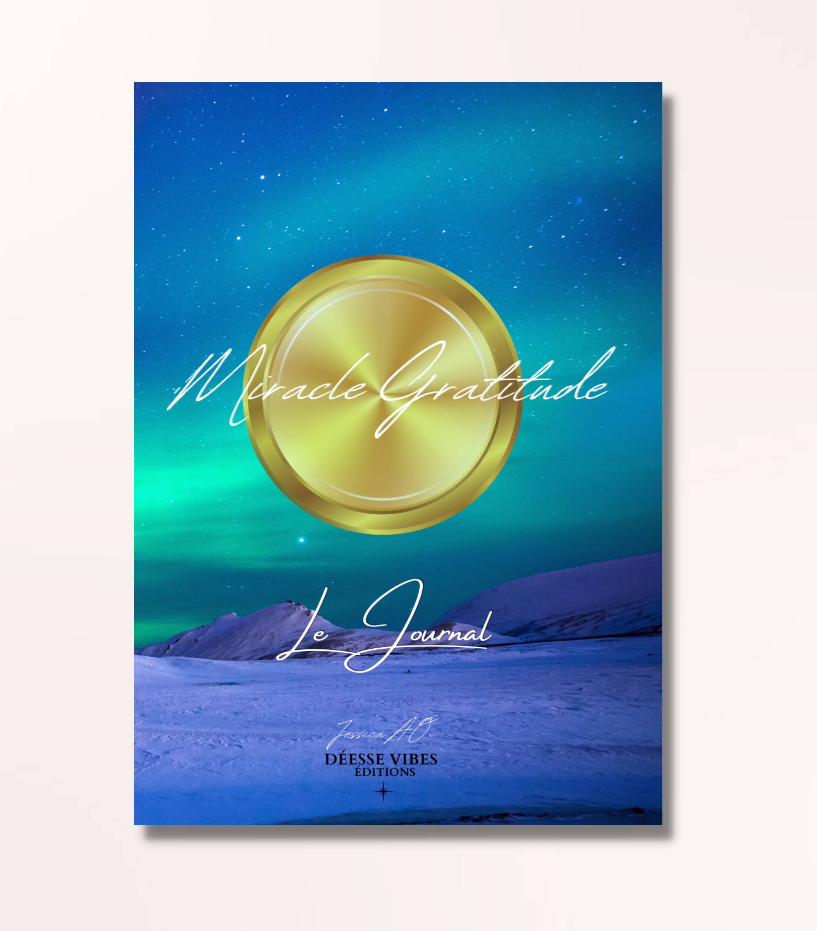 Journal de Gratitude pour 3 mois - Bleu vert aurore boréale