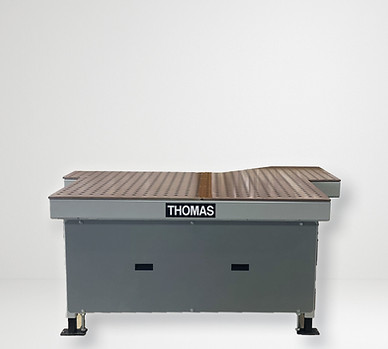 Industrial Air Table with a machined phenolic top and acetal diffuser coins, designed for low-friction, omni-directional prod