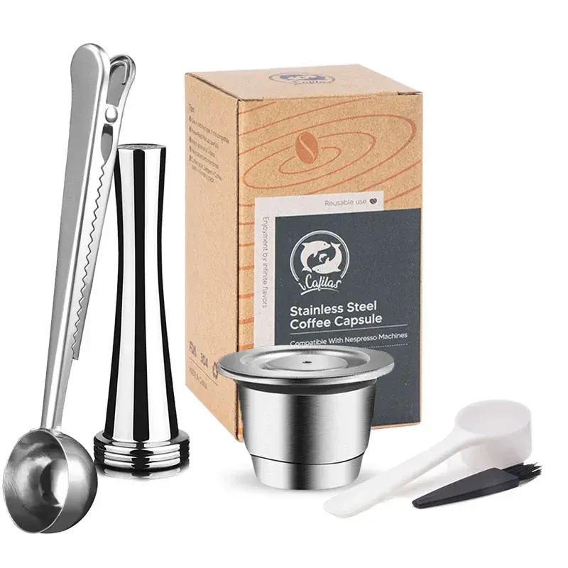 Thumbnail: ICafilas Refillable Stainless Steel Espresso Coffee Maker Capsule for Nespresso