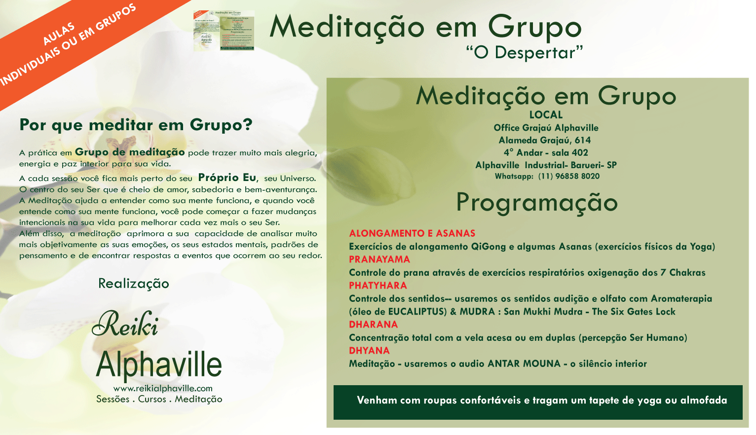 meditacao em grupo em Alphaville