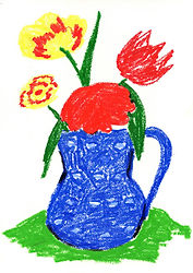 Kreatives Afterwork Stuttgart bei Roemer 52 – Ölkreidenzeichnung einer Blumenvase