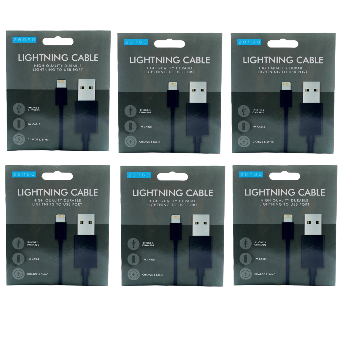 BKCHAR01 - 6 PACK iphone charger