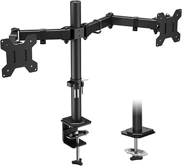Dual monitor mount for an organized workspace