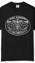 Two Wheels Forever motorcycle rider graphic t-shirt by KerWorks