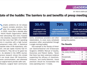 Why do only 4% of morning huddles include surgeons?
