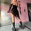 Thumbnail: Black Sparkle Butterfly Mesh Asymmetric Dress & Gloves