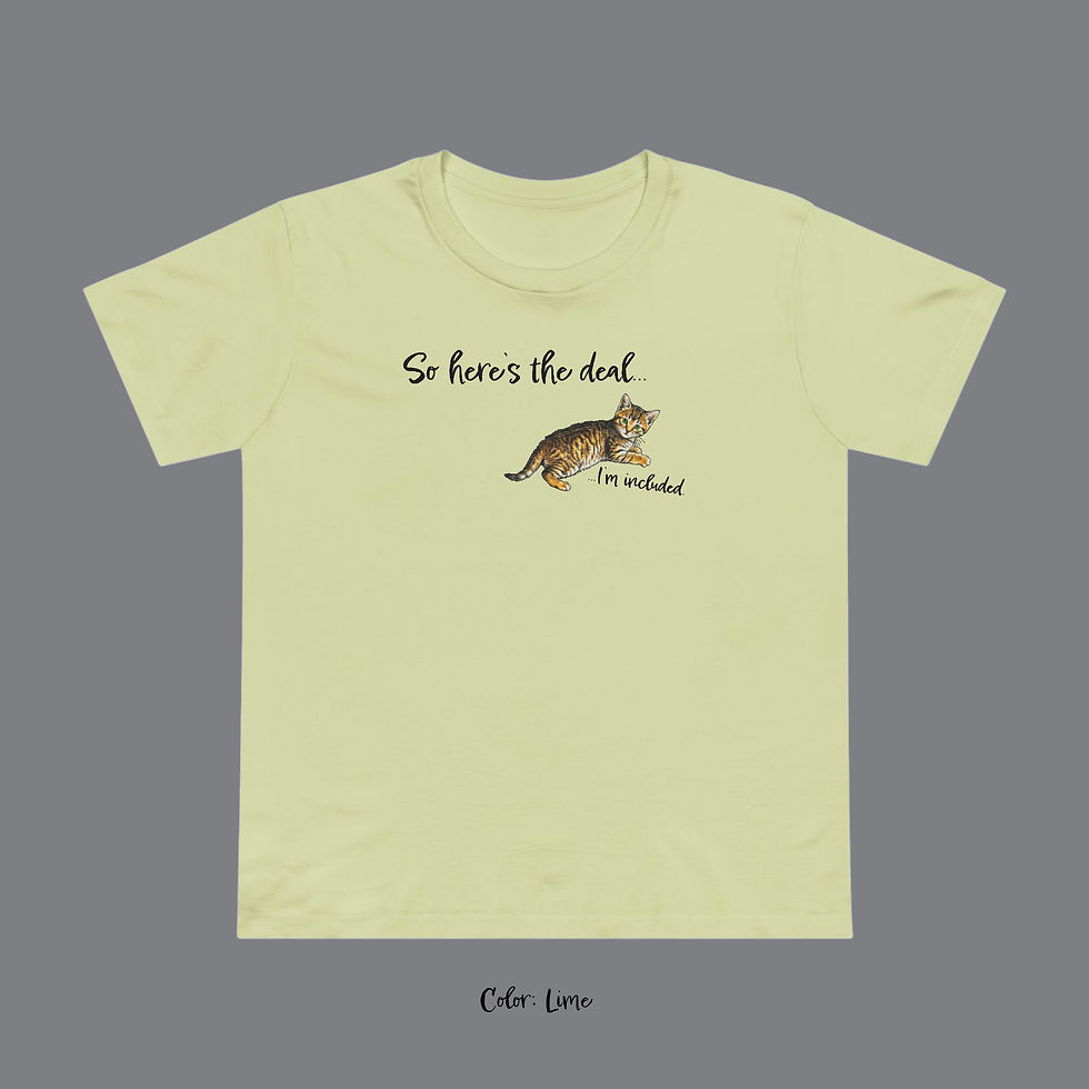 Thumbnail: Lime European chic cat tee, front view
