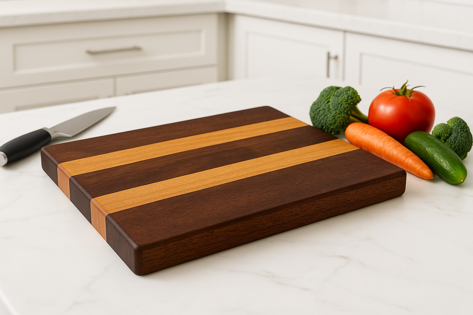 small wood cutting board front view