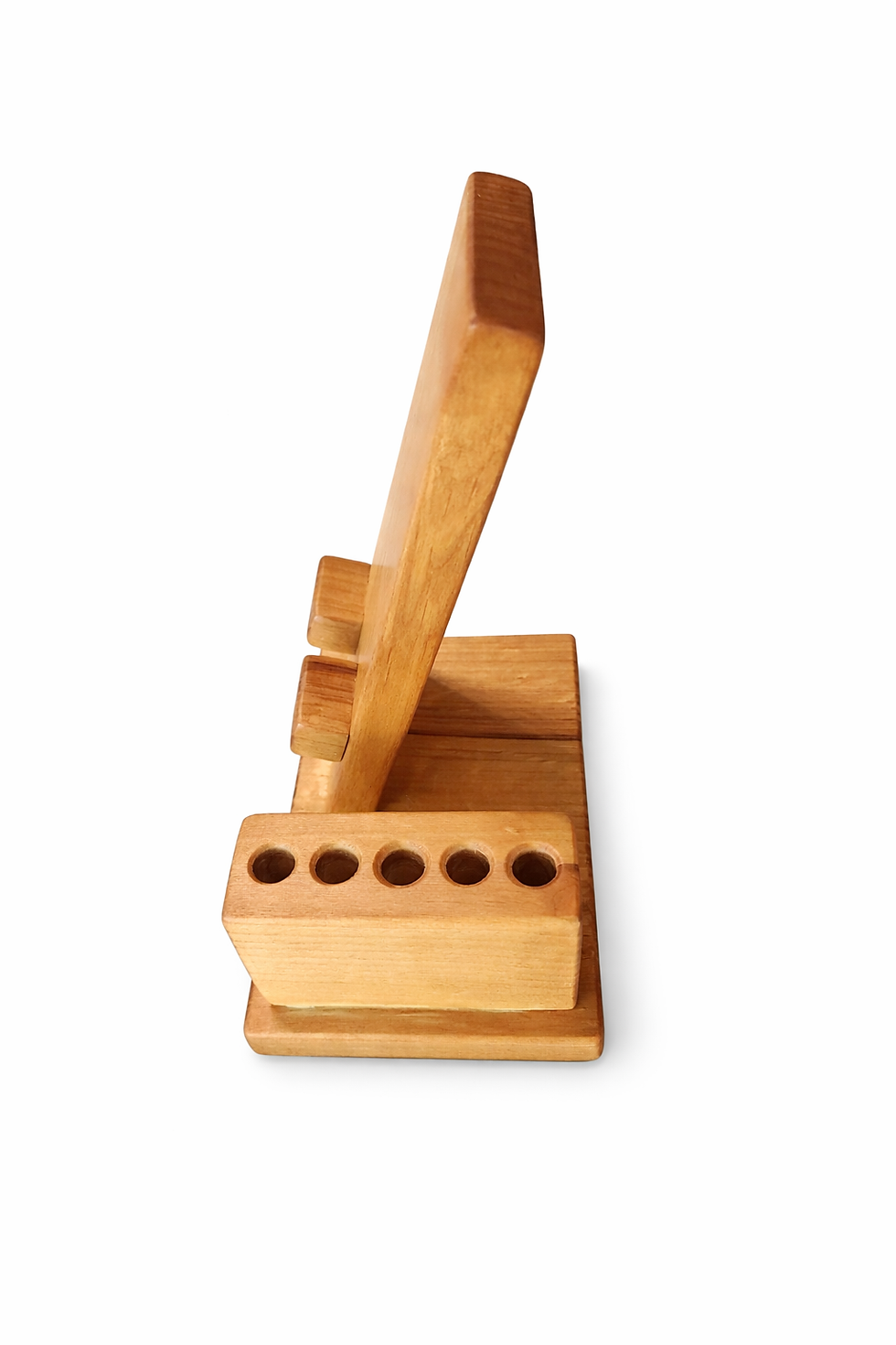 Thumbnail: The Connectwood Phone and Pen Holder | Wooden Desk Organizer Charging Stand