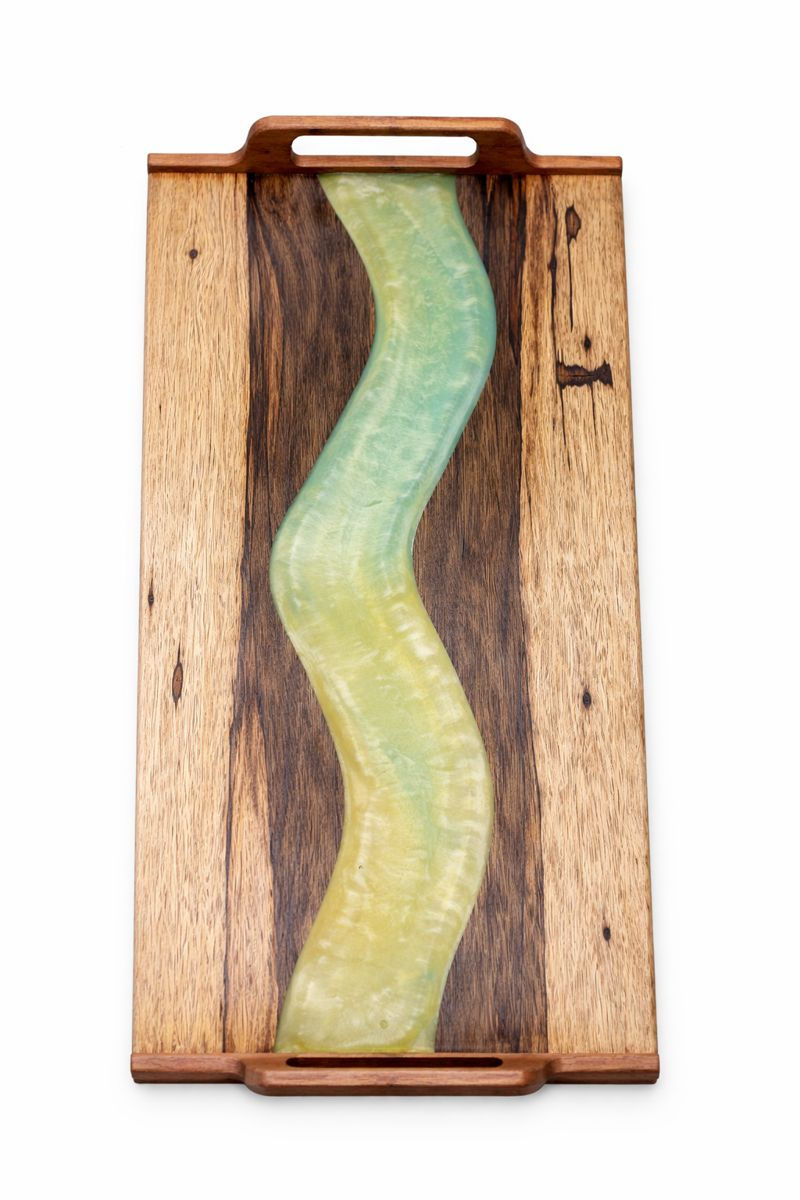 Thumbnail: The Riverwood Resin Tray | Handmade Wood and Resin Decorative Tray