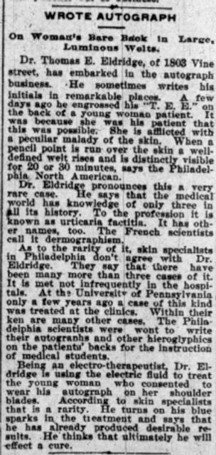 eldridge dermographism 1902 Commercial Bangor Maine July 19.png