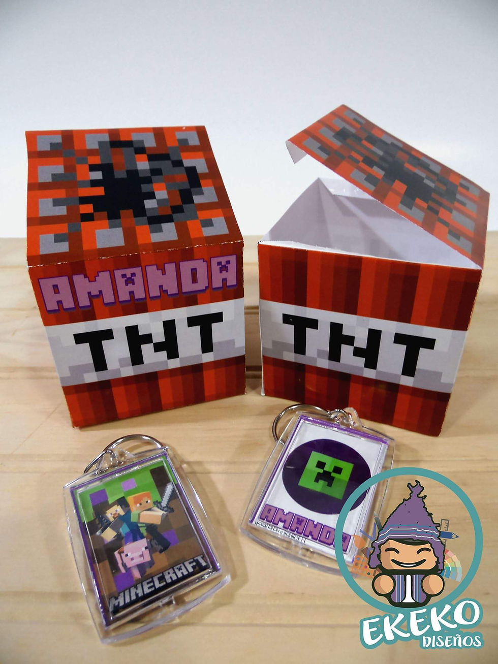 Llaveros personalizados Minecraft 