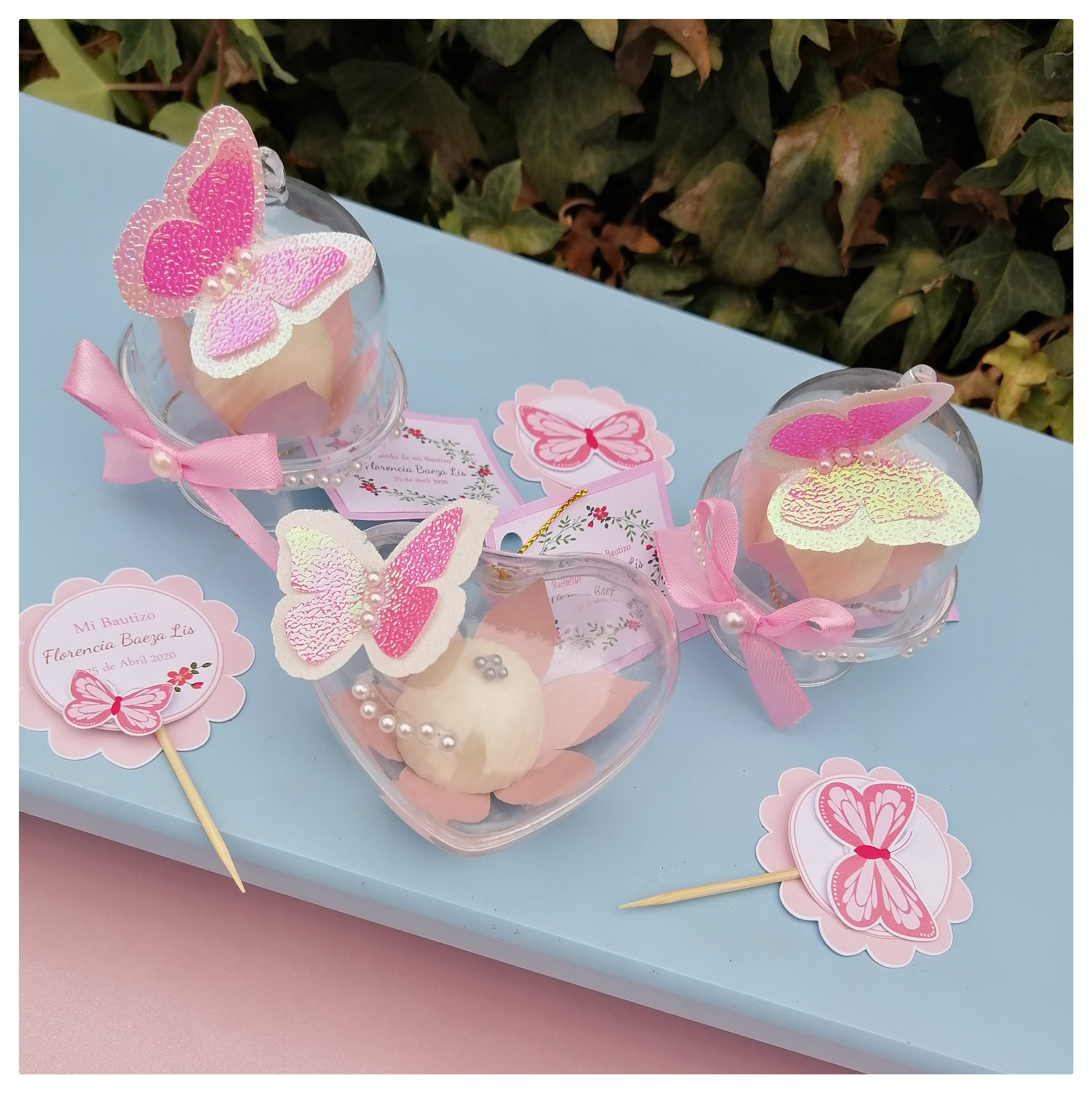 Recuerdo Bautizo cúpulas Mariposa