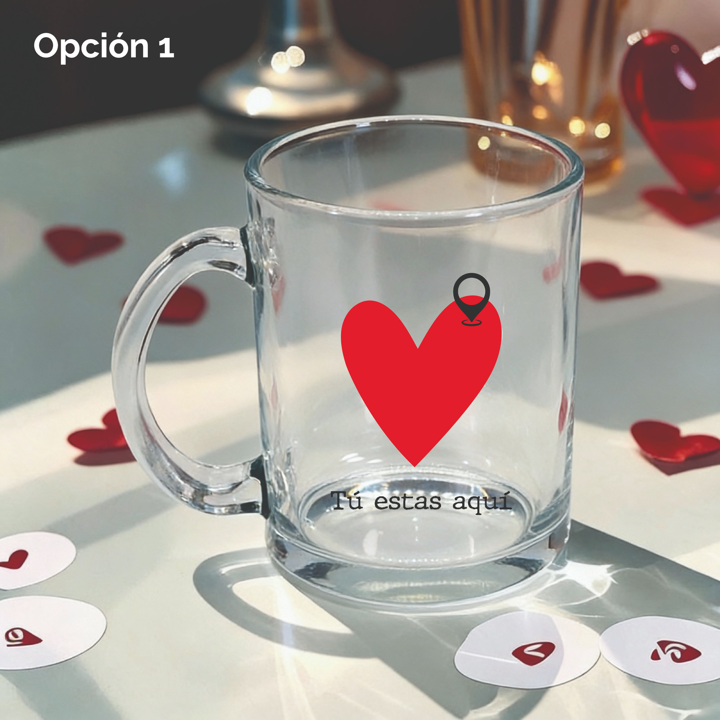 Taza de Vidrio Personalizada con Frases Románticas – Regalo Único San Valentín