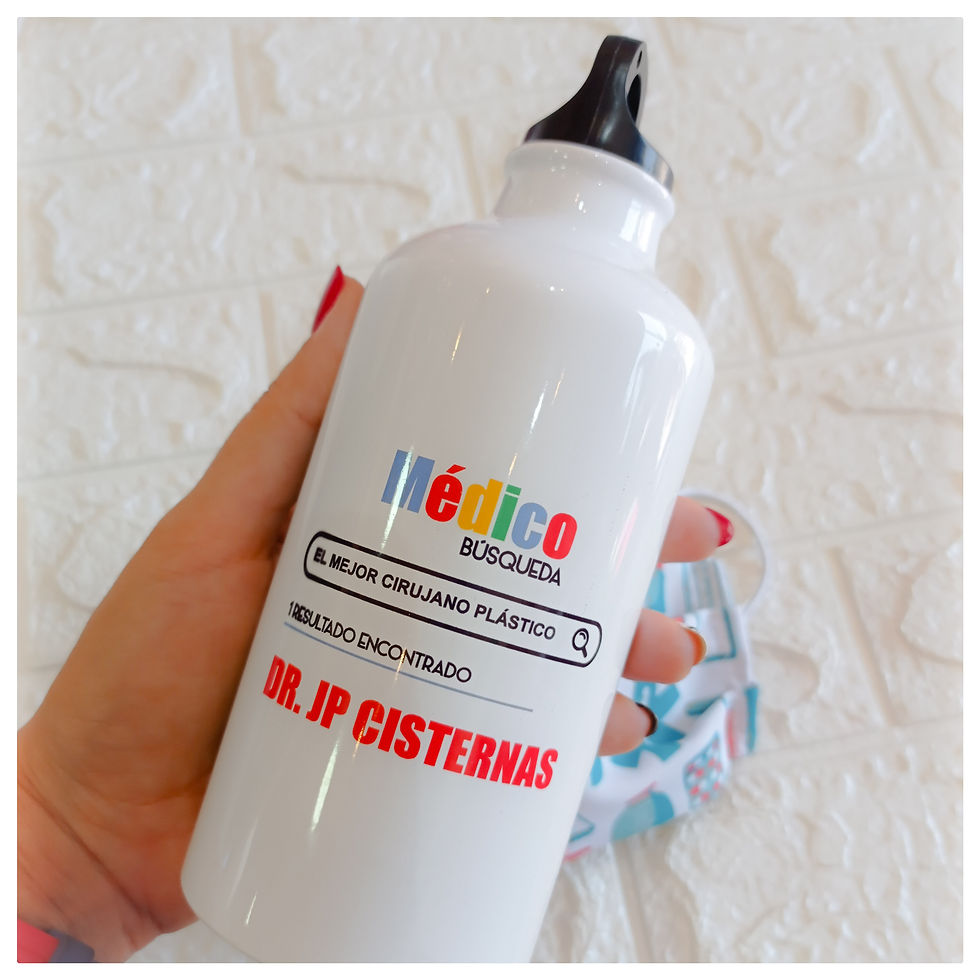 Botella de agua, regalo médico