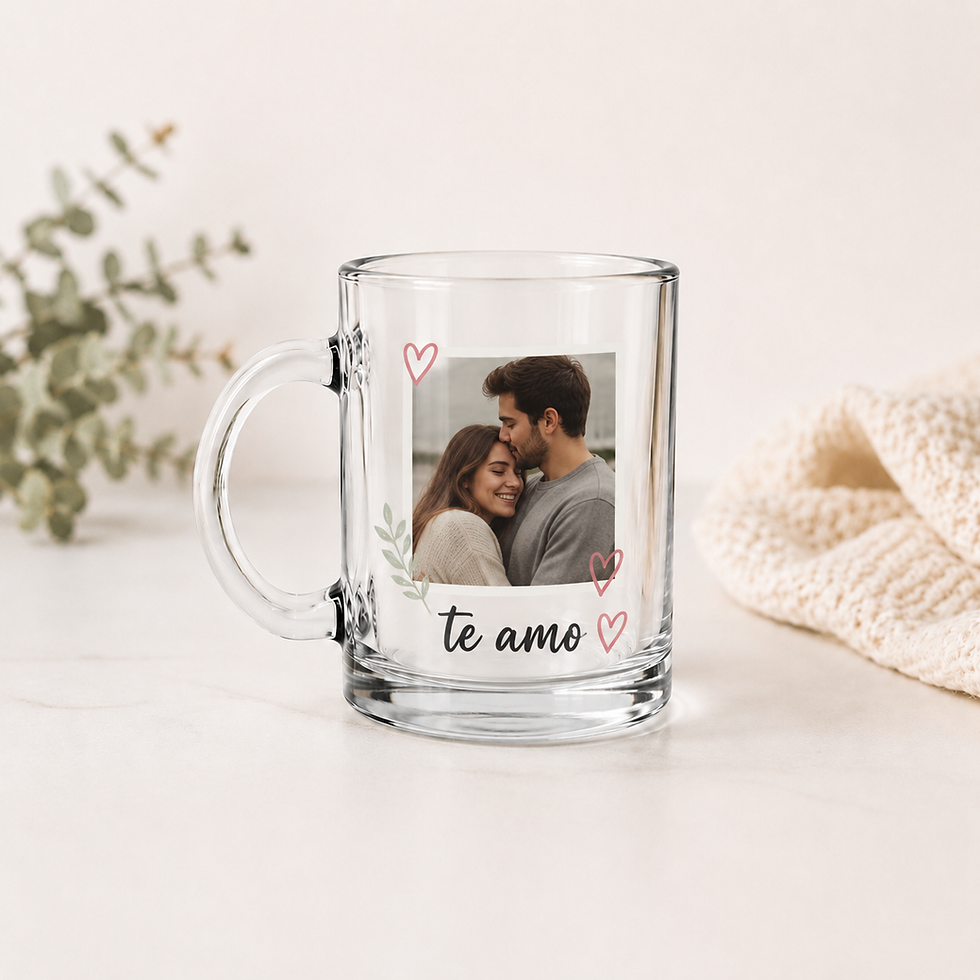 Miniatura: Tazón de vidrio personalizado con foto, nombre o frase | Regalo estampado