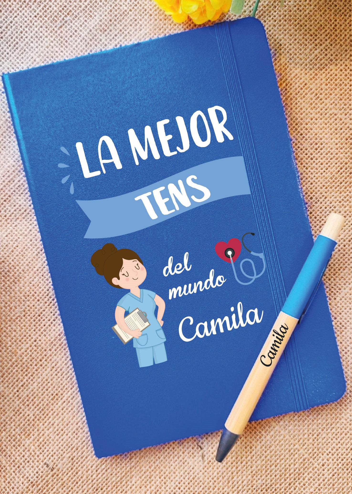Cuaderno y lápiz especial día del TENS | Regalo personalizado Ekeko Di