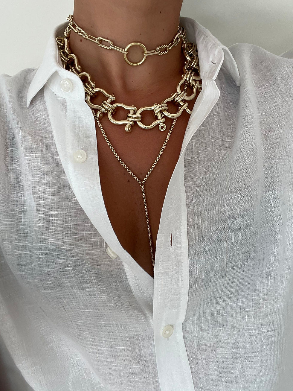 Thumbnail: Thin Luciana Box Chain Lariat by Eklexic