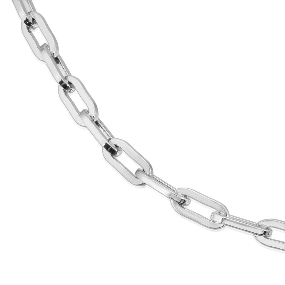 Thumbnail: Silver Double Medium & Elongated Link Chain Necklace by Eklexic