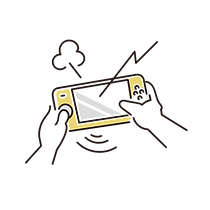 イラスト:ゲームで遊ぶ子ども