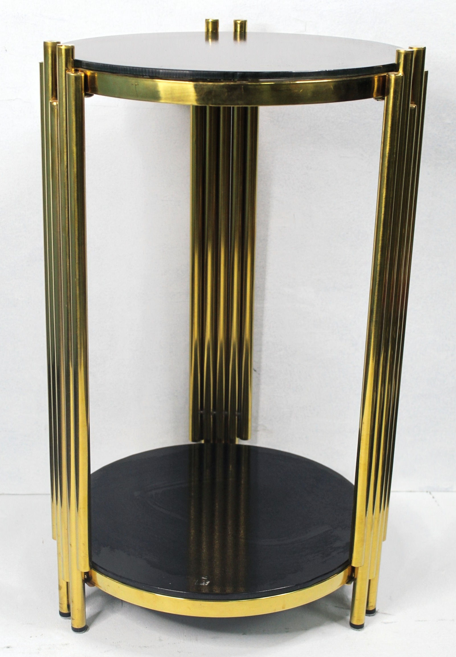 B/GOLD Granite Glass Table