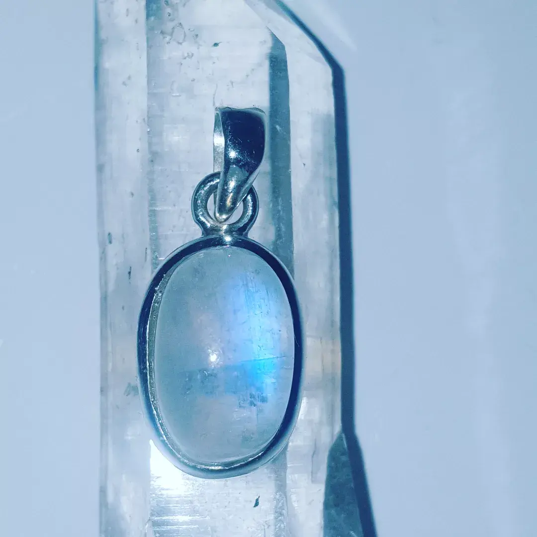 Rainbow Moonstone Sterling Silver Pendant