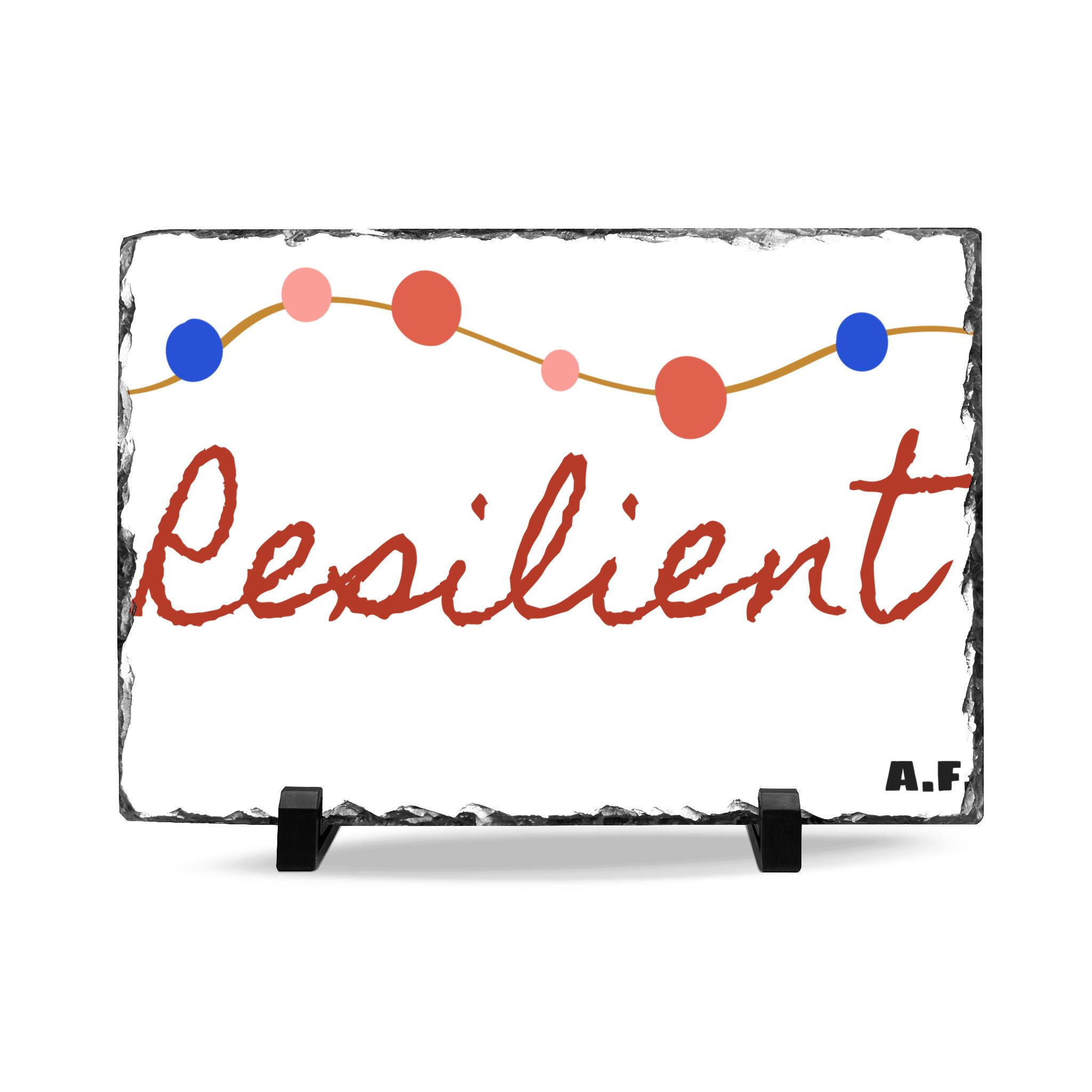 Resilient AF Slate Desk Plaque | motivational desk decor