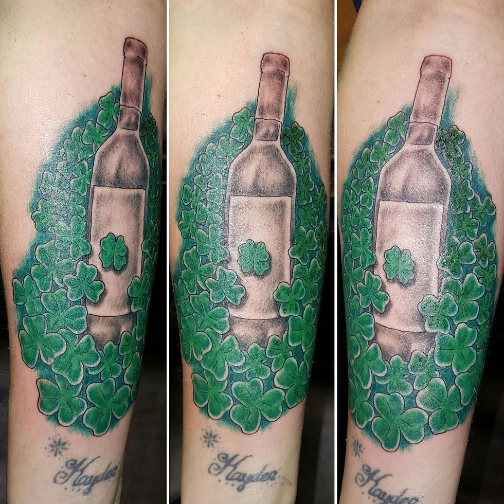 Irish Style Tattoo wine bottle