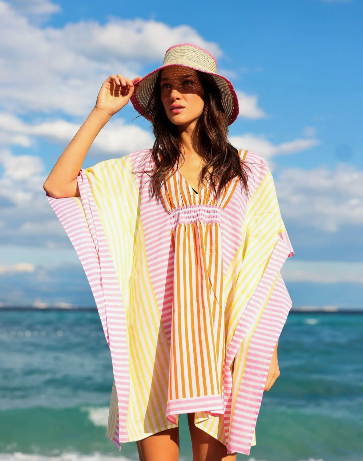 Kennedy Multi colored beach swimsuit coverup Medium