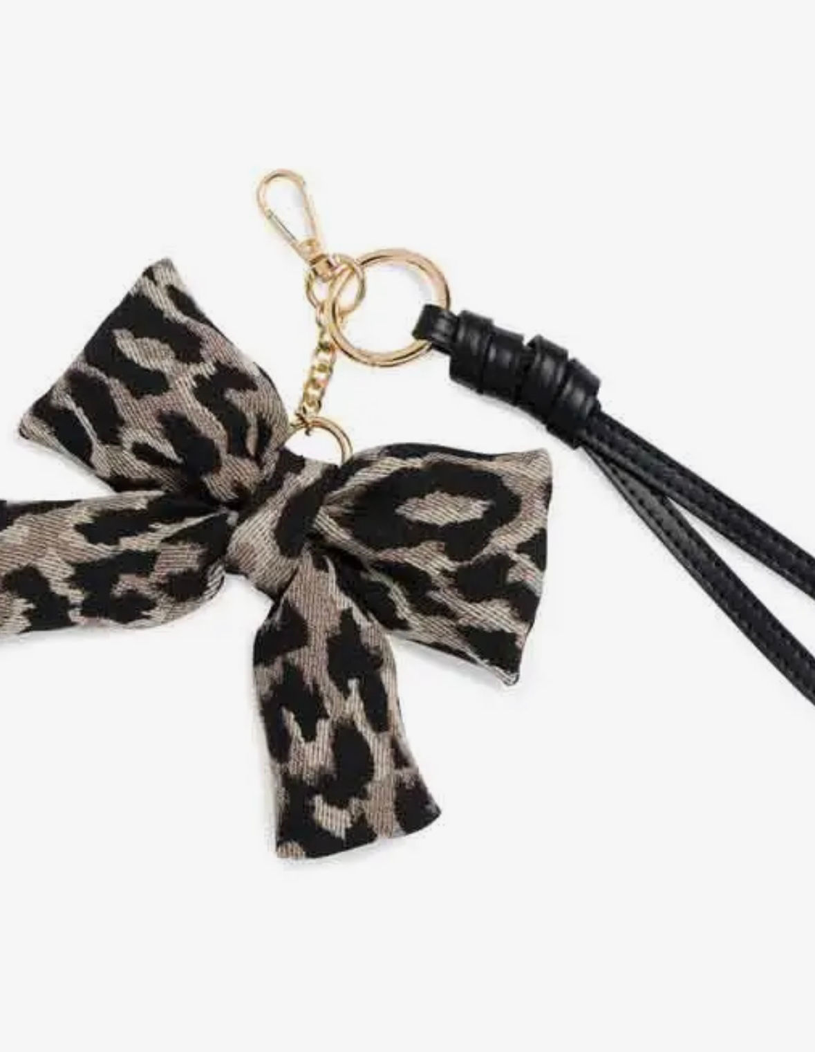 Leopard Bow Bag Charm Keychain