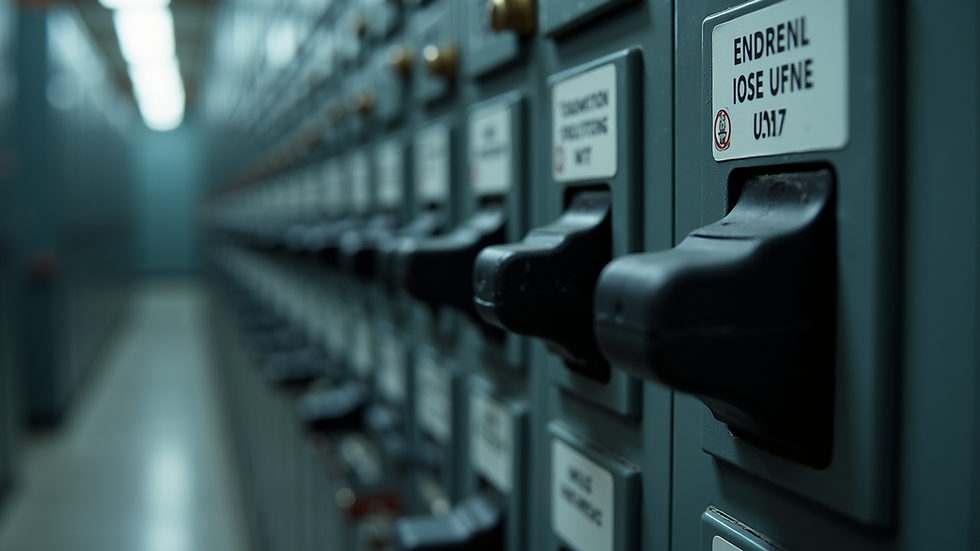 Eye-level view of a circuit breaker panel