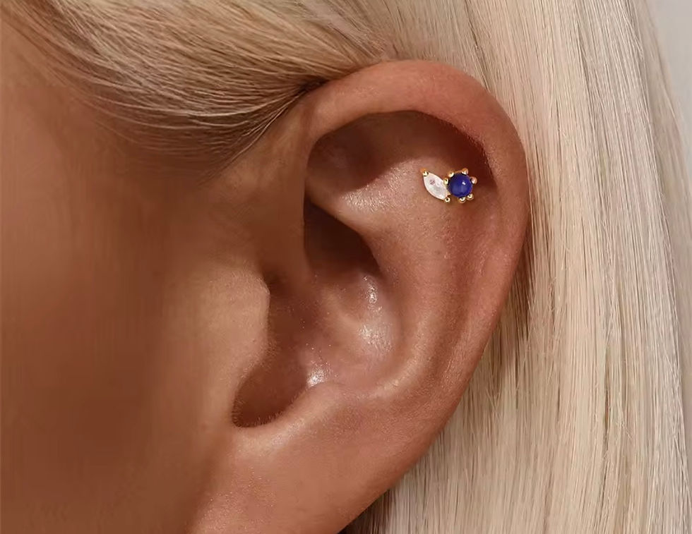 Miniatura: Piercings de plata 925 con baño de oro