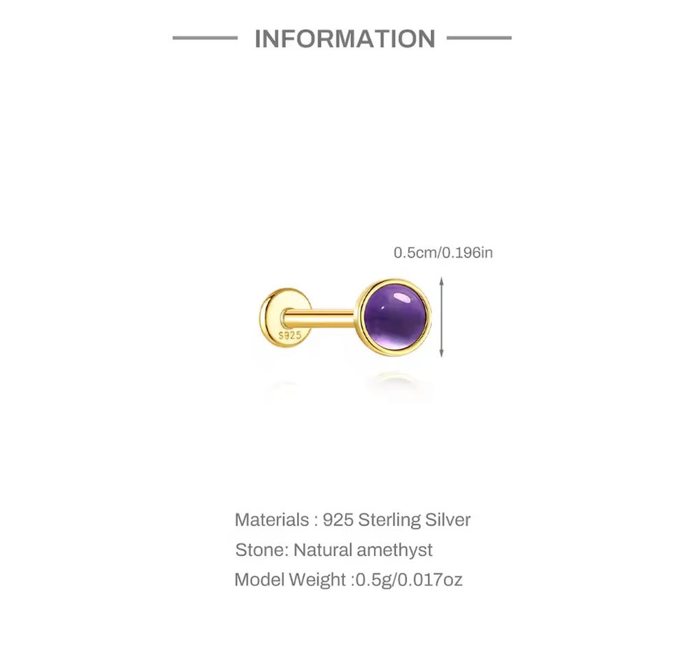 Miniatura: Piercing plata 925 con baño de oro