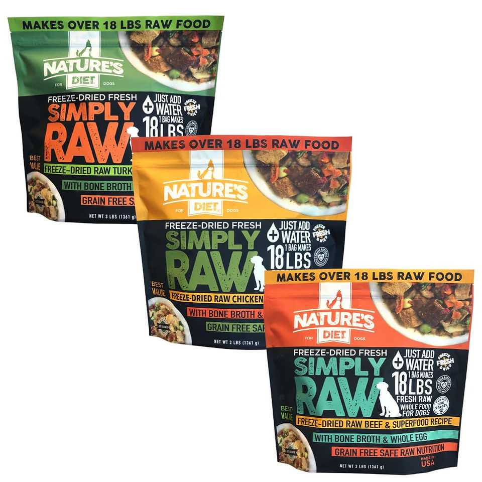 Simply Raw is available in value 3 packs on Natures Diet