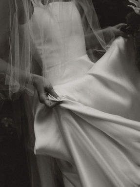 Close up of a Brides dress