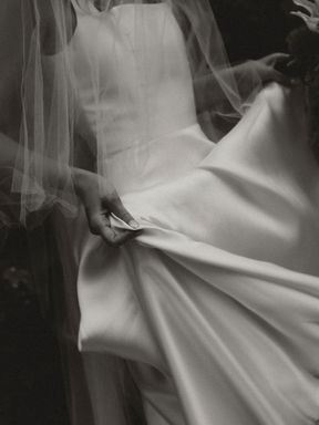 Close up of a Brides dress
