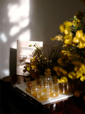 Cocktail Hour Sign and Drinks