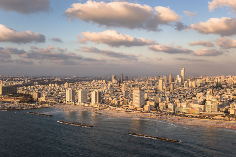 View to the north-east of Tel Aviv shoreline, 9688