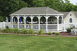 Octagon gazebo with screens and floor