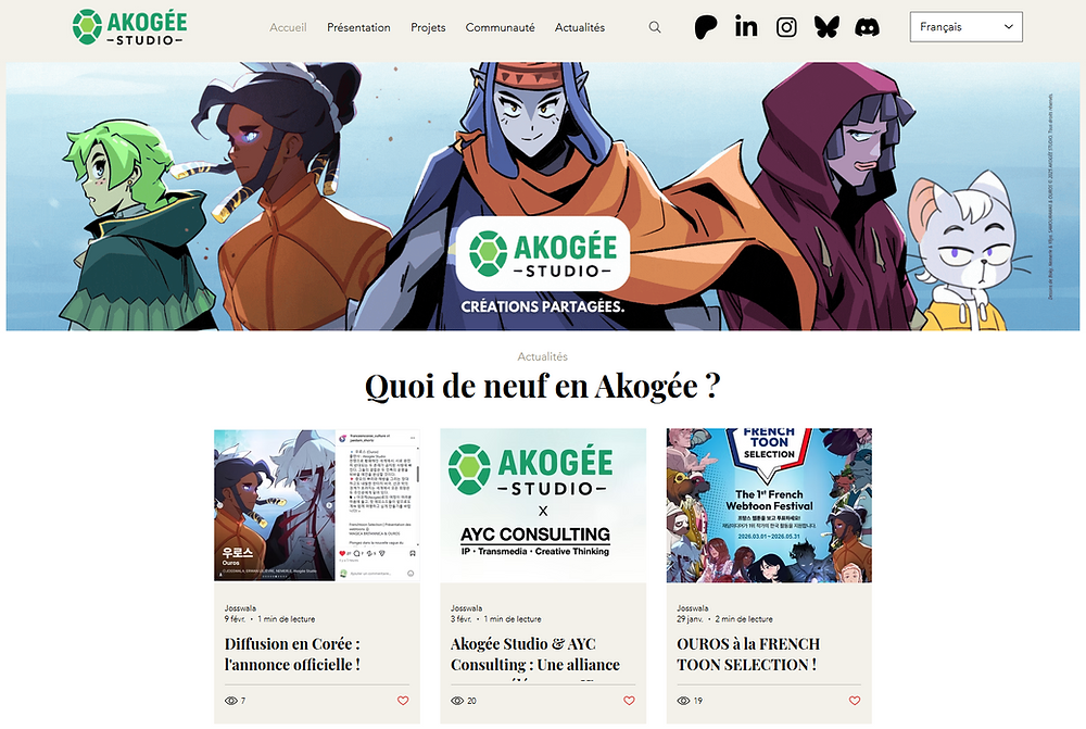 Akogée Studio ouvre son site à l’international