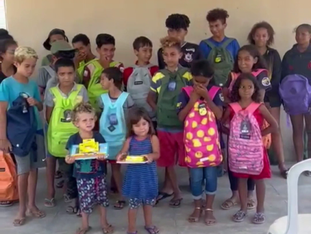 Sertão do Cariri-CE recebe doação de materiais escolares para crianças do projeto Transforma Sertão.