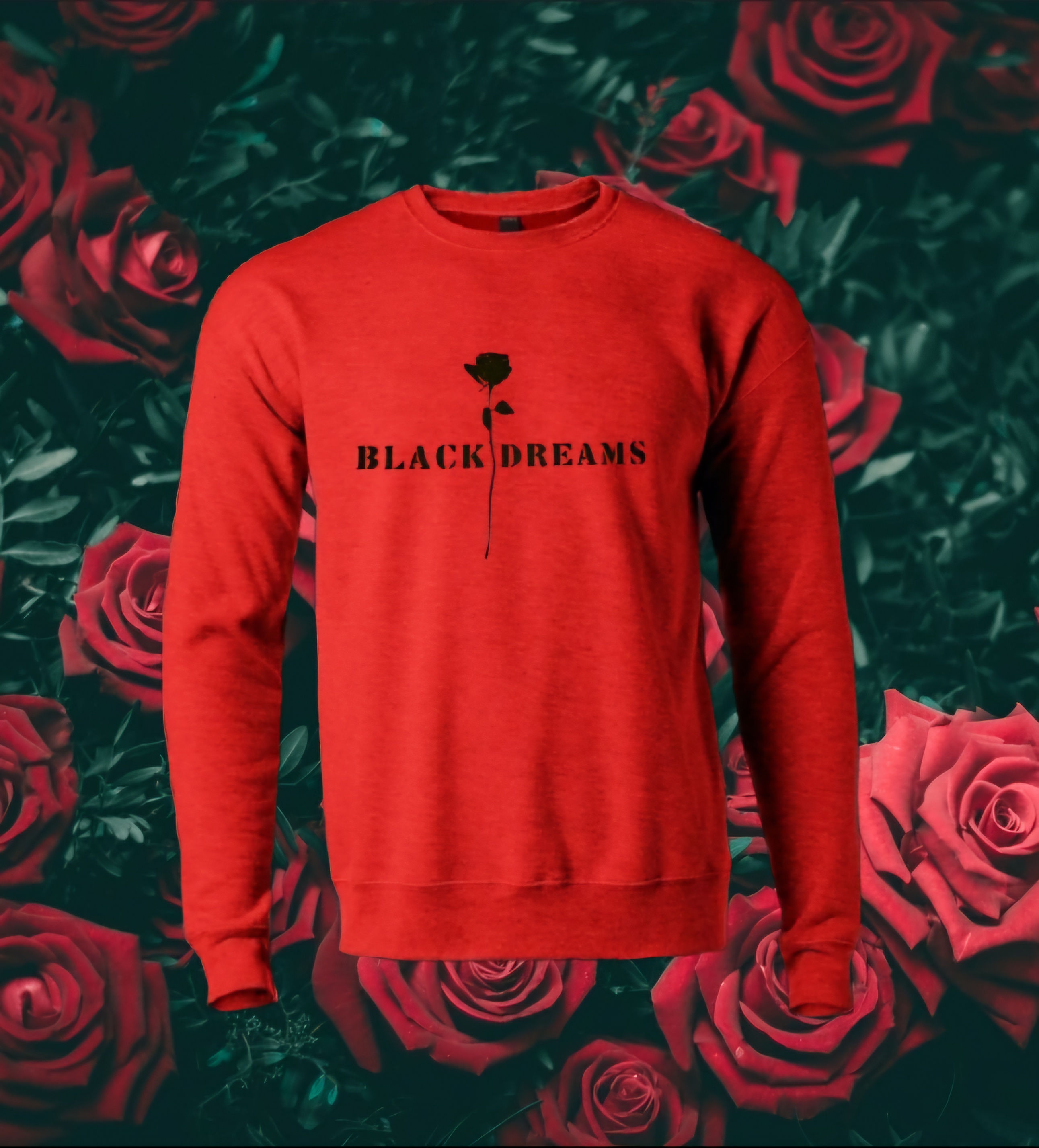 Black rose red sweater 🥀