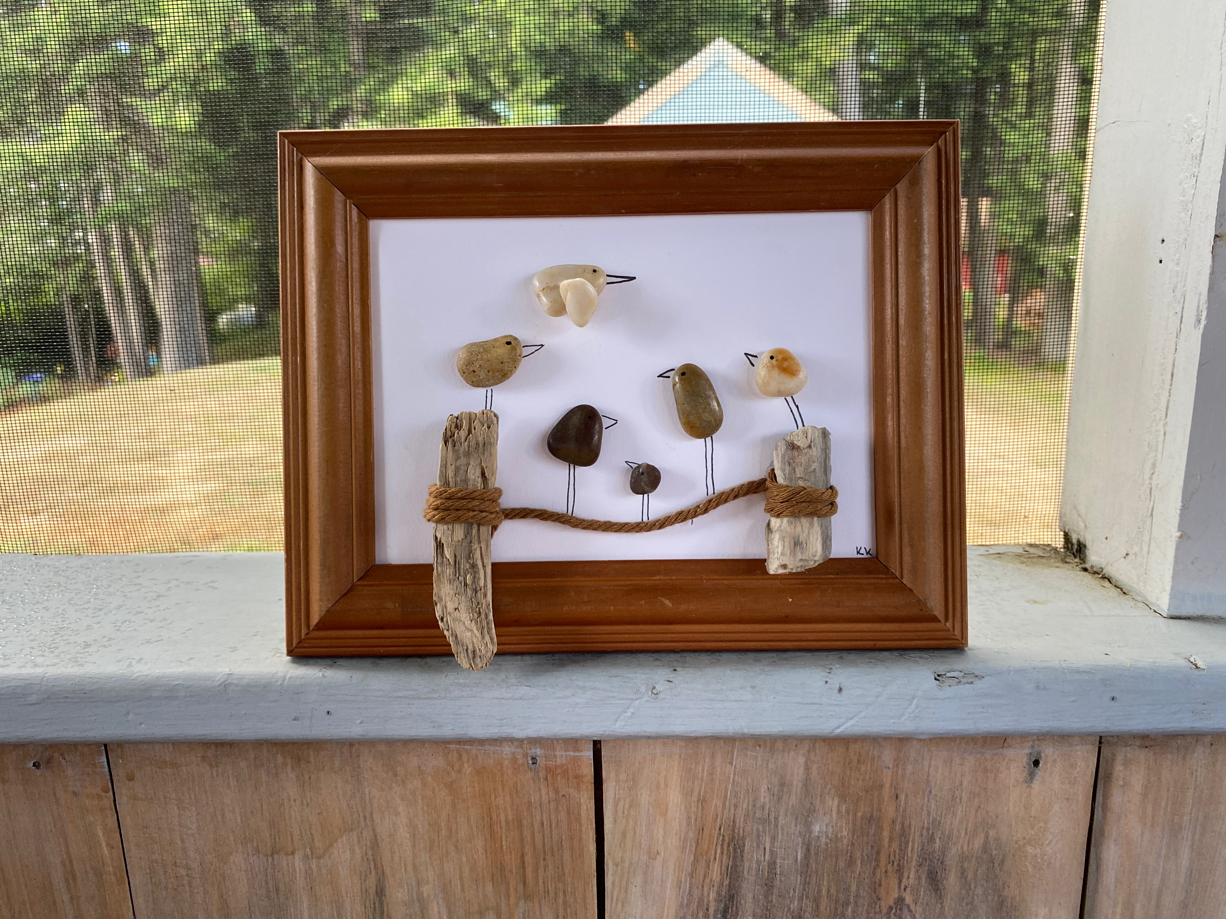 Playful Birds Rock Wall Art