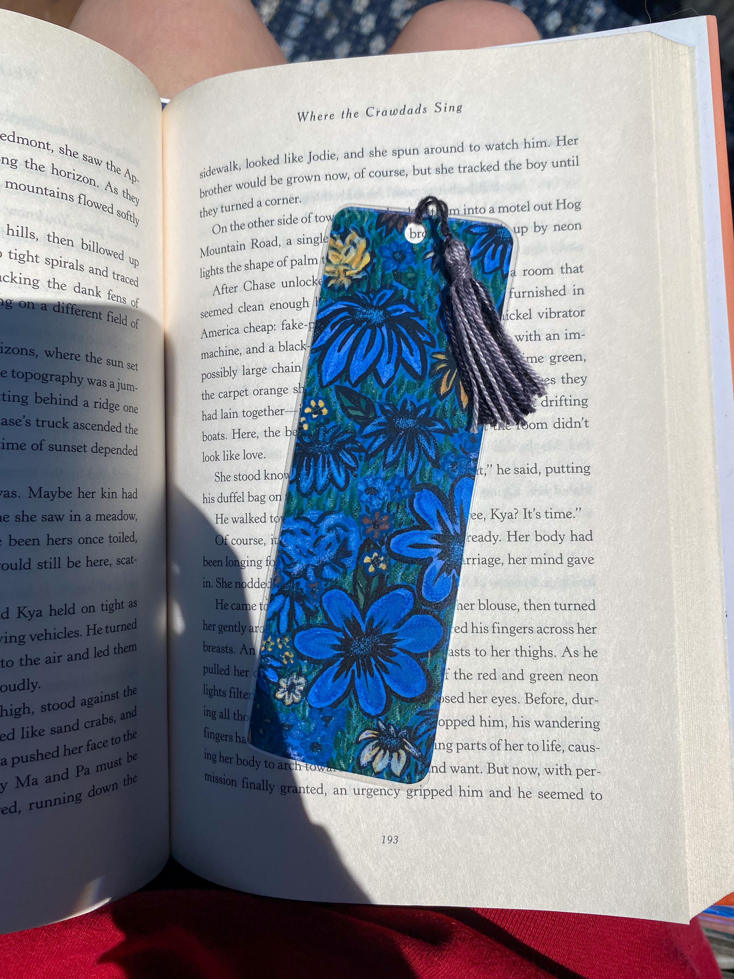 Blue Floral Bookmark